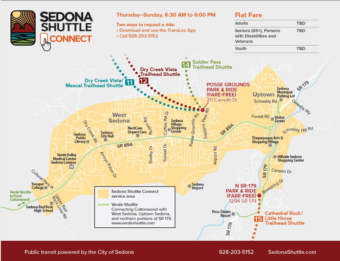 Sedona Shuttle Connect System Map